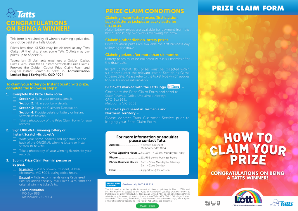 Prize Claim Form