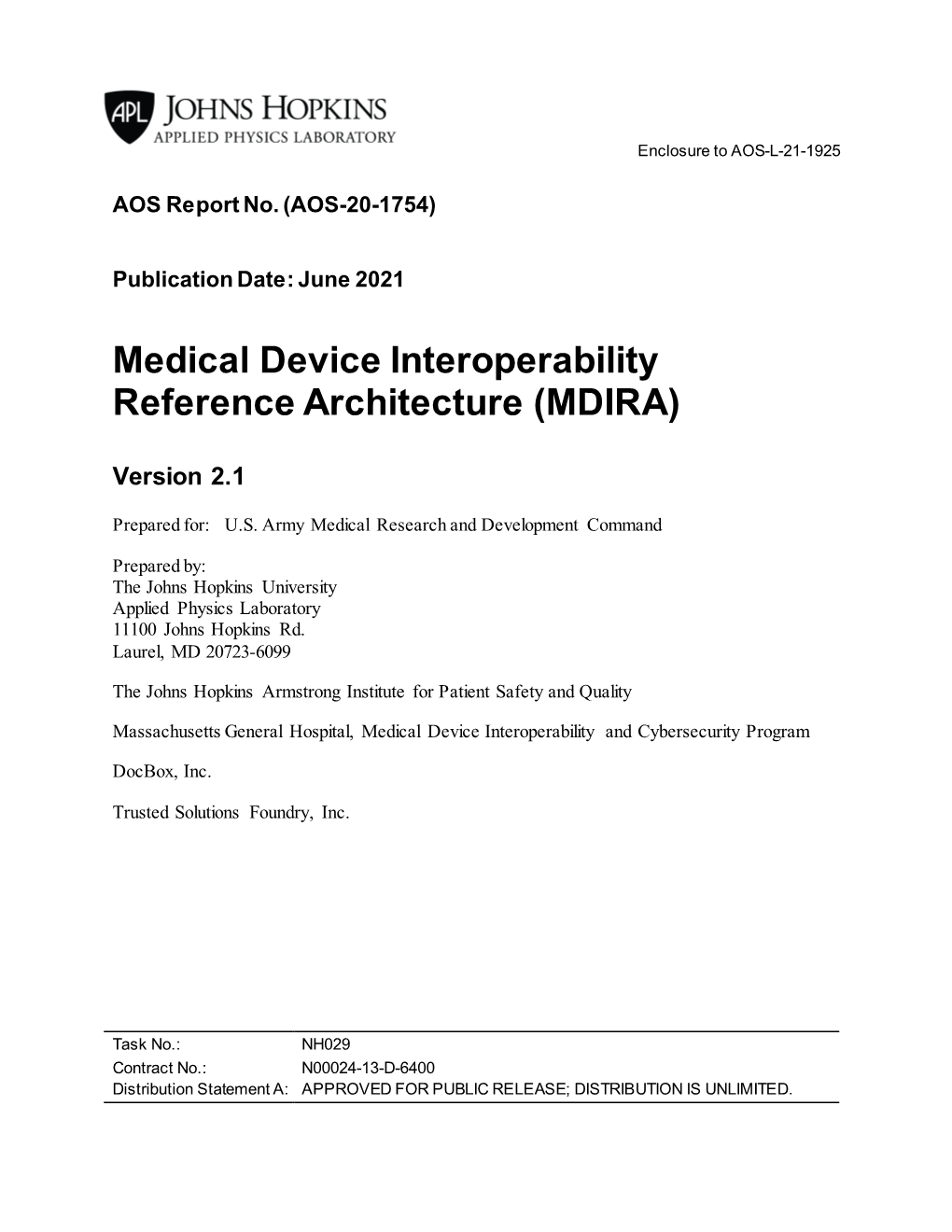 Medical Device Interoperability Reference Architecture (MDIRA)