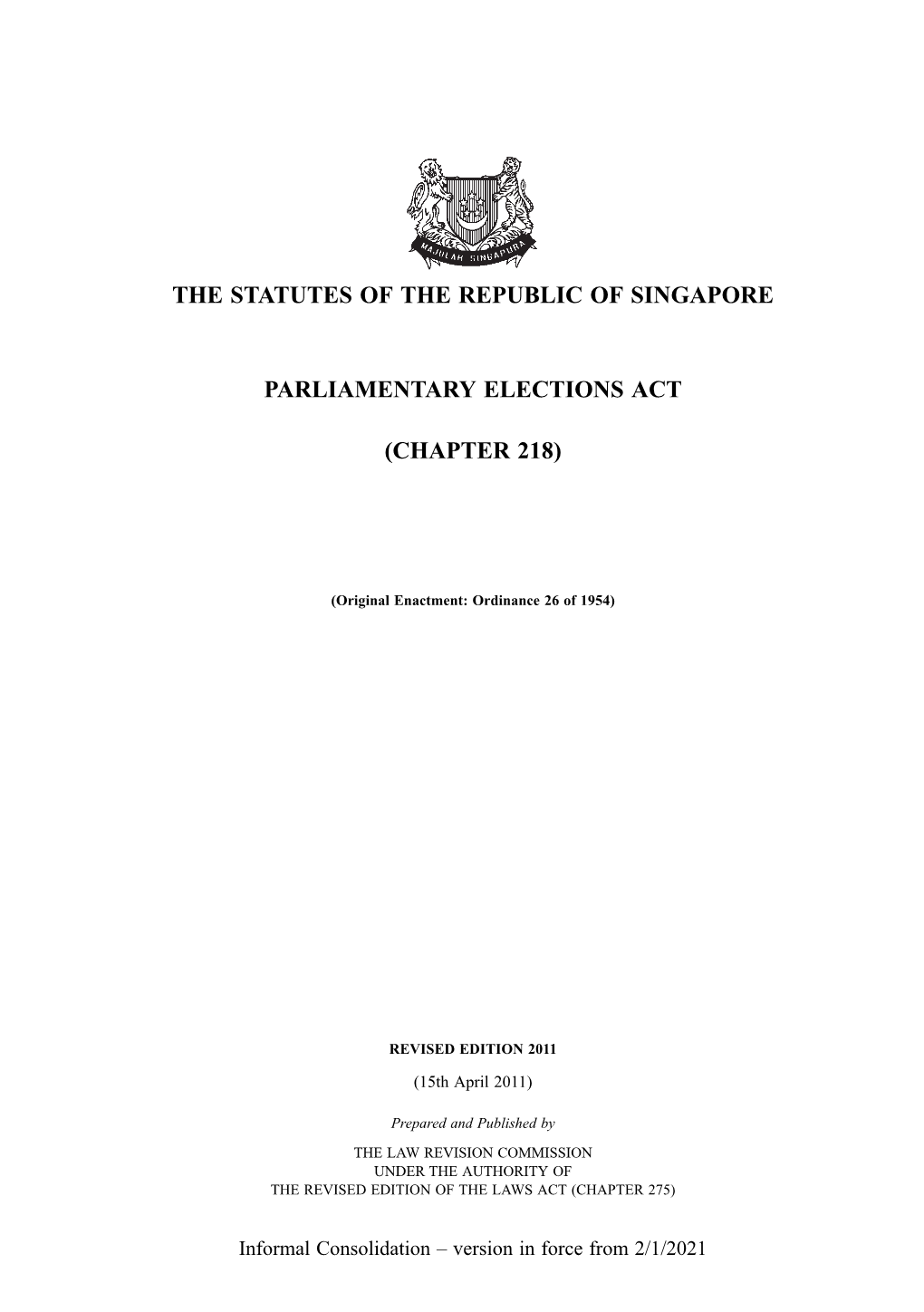 Parliamentary Elections Act