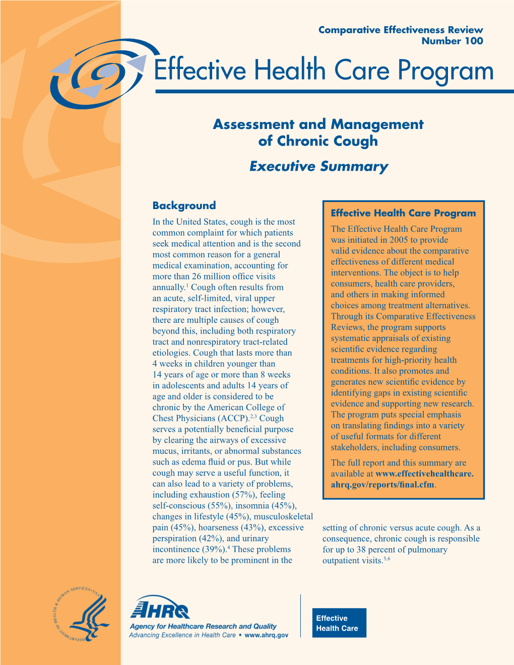 Assessment and Management of Chronic Cough Executive Summary