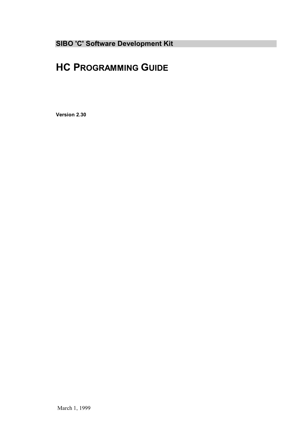 Psion HC Programming Guide