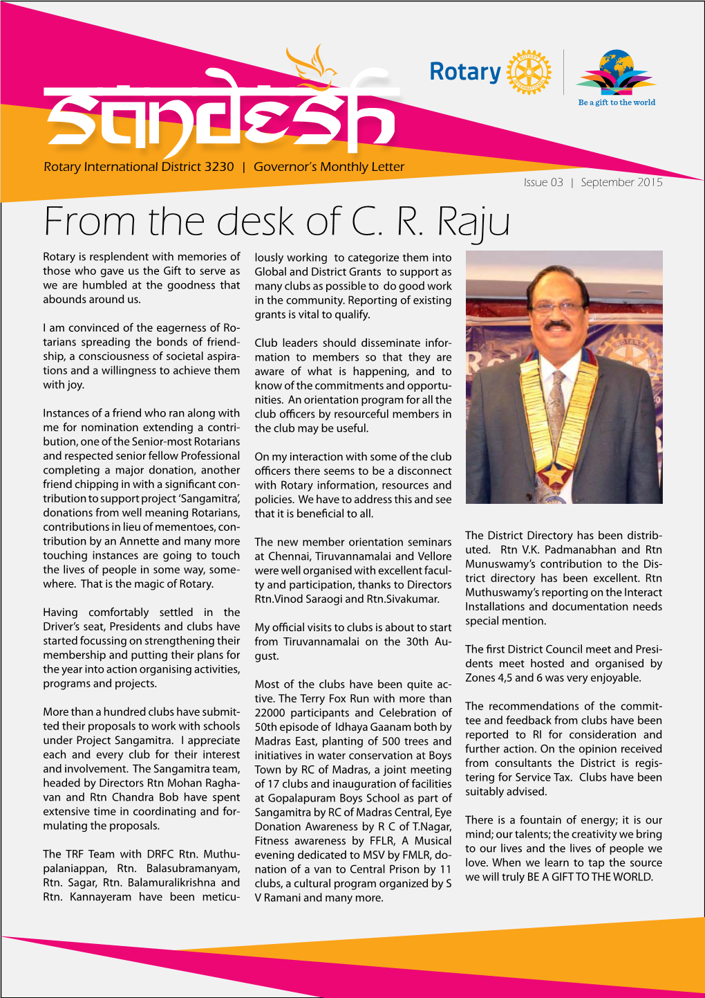 From the Desk of C. R. Raju
