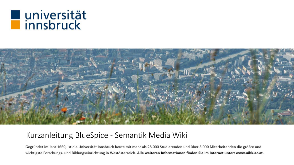 Kurzanleitung Bluespice - Semantik Media Wiki Weiterführende Links Zu Benutzerhandbüchern