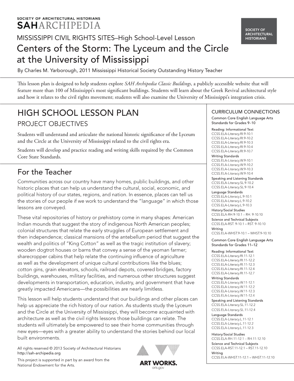 The Lyceum and the Circle at the University of Mississippi by Charles M