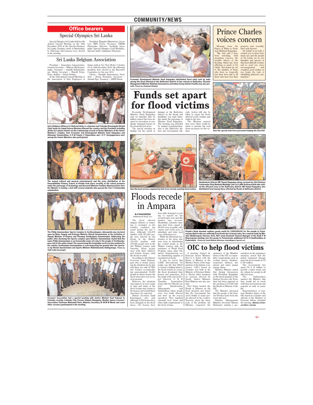 Funds Set Apart for Flood Victims Economic Development Damage in the Batticaloa Cials