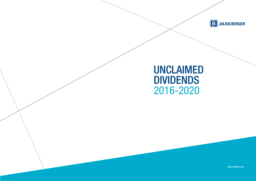 UNCLAIMED DIVIDENDS 2016-2020 Julius Berger Nigeria Plc | Unclaimed Dividends 2016-2020