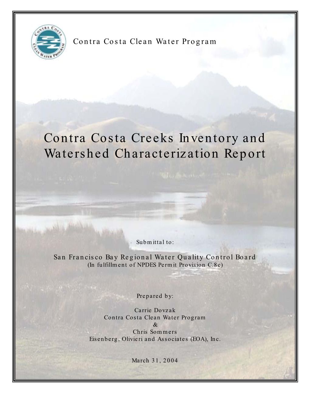 2004 Contra Costa Creeks Inventory Report
