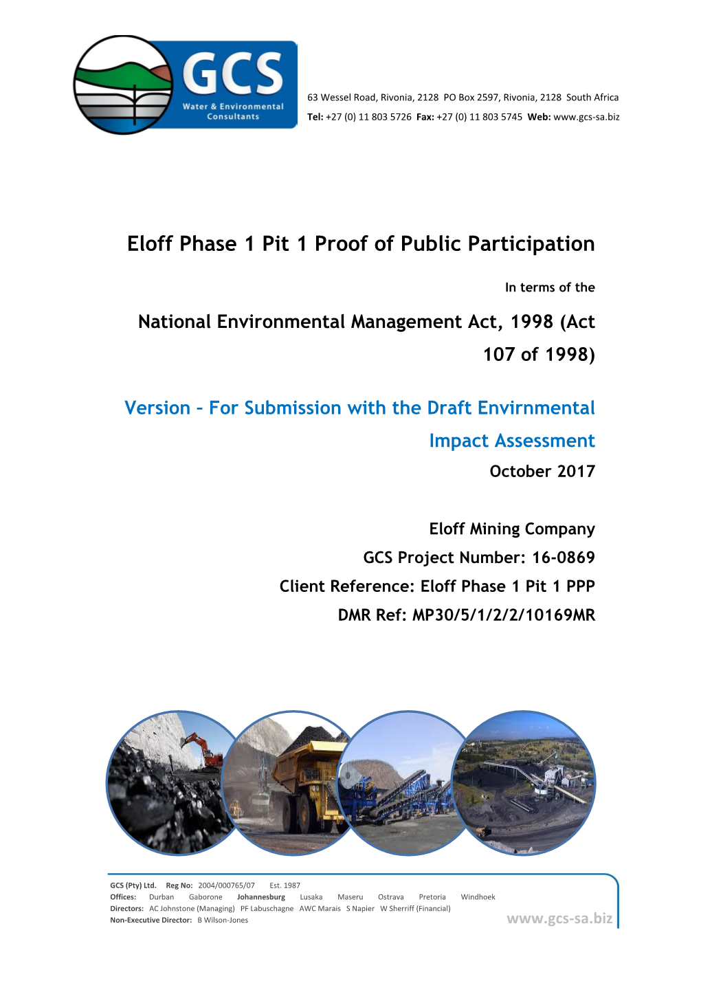 Eloff Phase 1 Pit 1 Proof of Public Participation