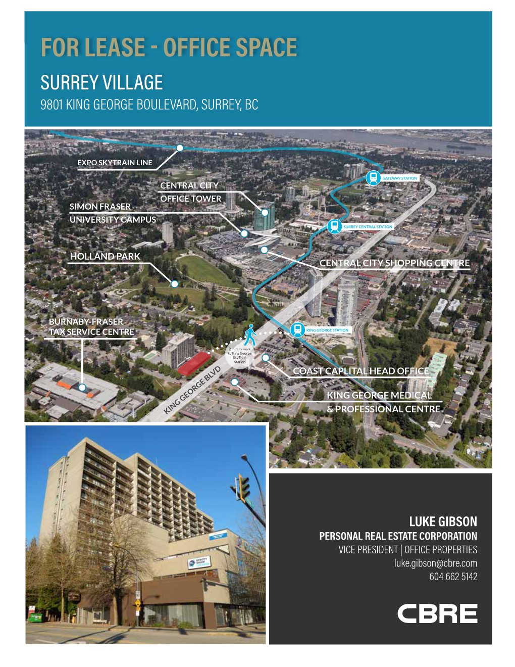 For Lease - Office Space Surrey Village 9801 King George Boulevard, Surrey, Bc