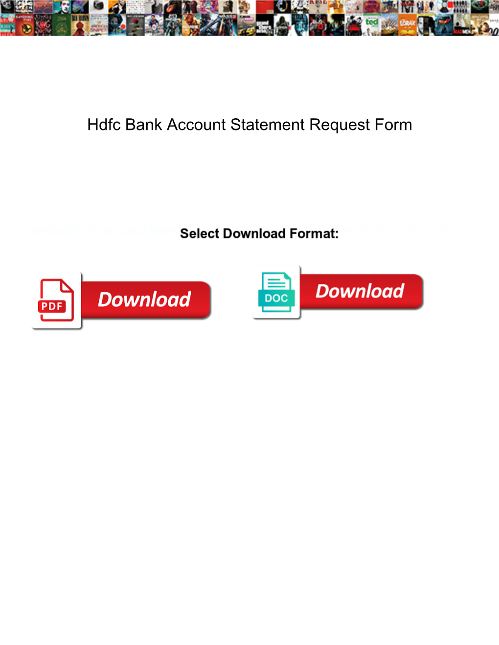 Hdfc Bank Account Statement Request Form