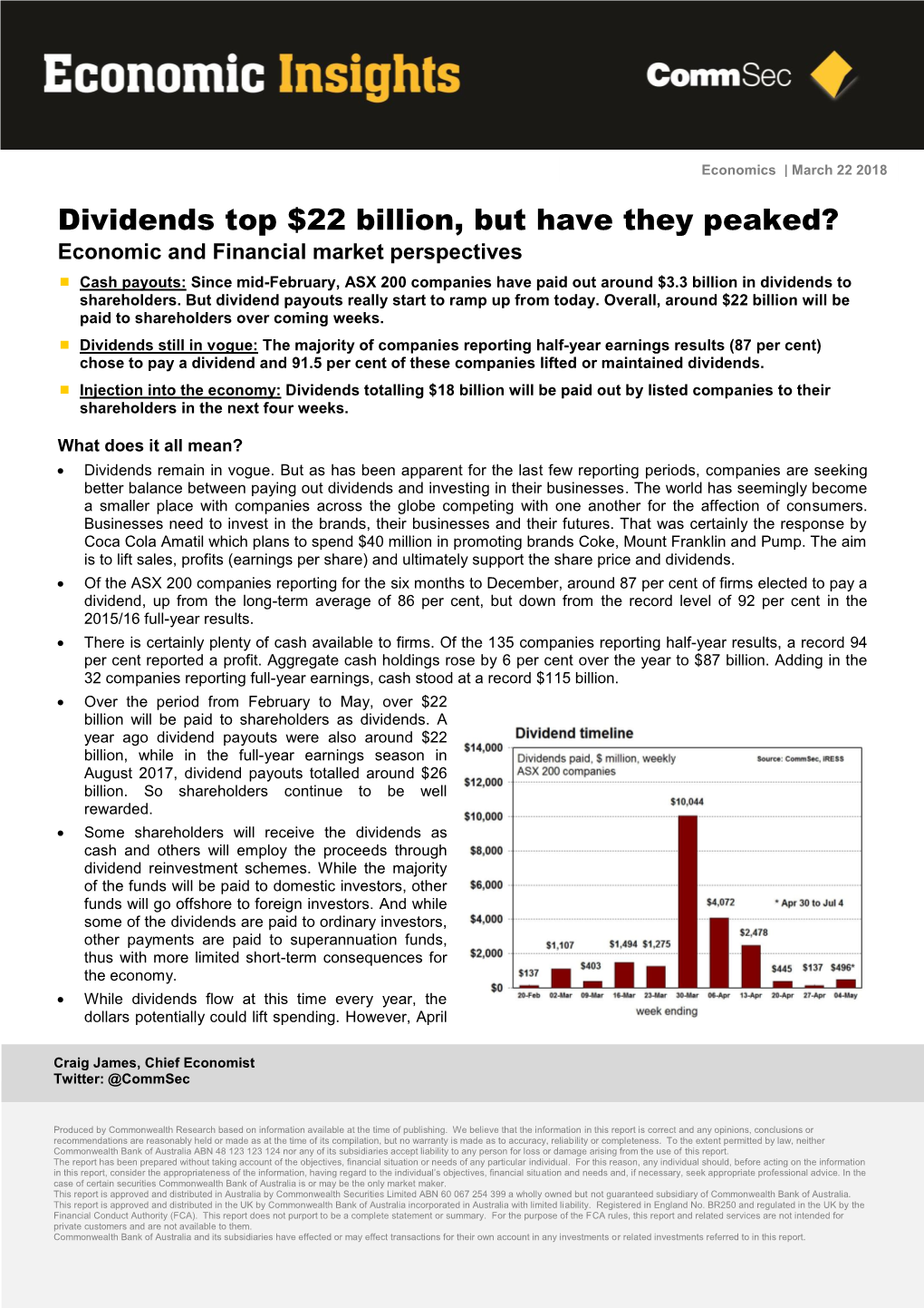 Dividends Top $22 Billion, but Have They Peaked?