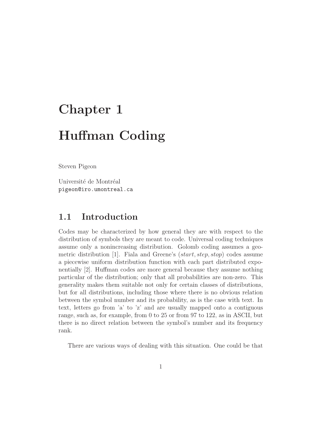 Chapter 1 Huffman Coding