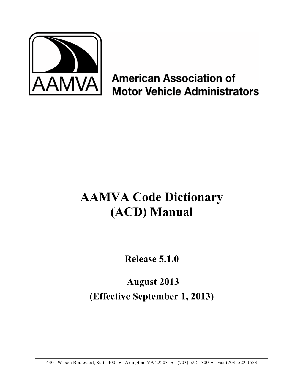 AAMVA Code Dictionary (ACD) Manual
