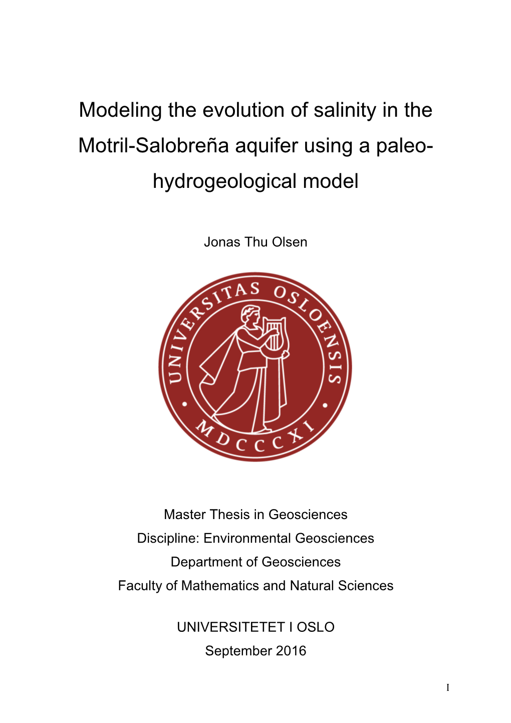 Modeling the Evolution of Salinity in the Motril-Salobreña Aquifer Using a Paleo- Hydrogeological Model