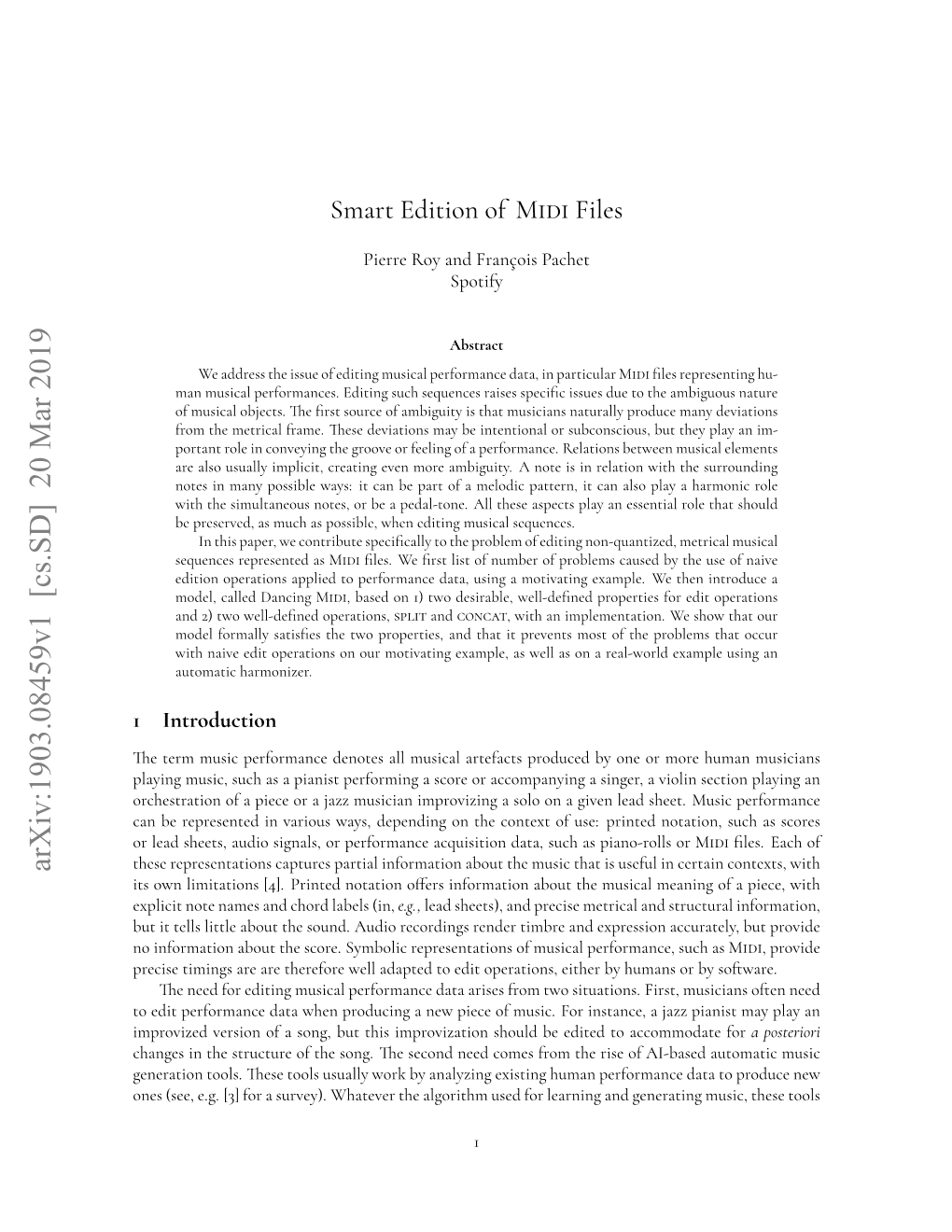 Arxiv:1903.08459V1 [Cs.SD] 20 Mar 2019