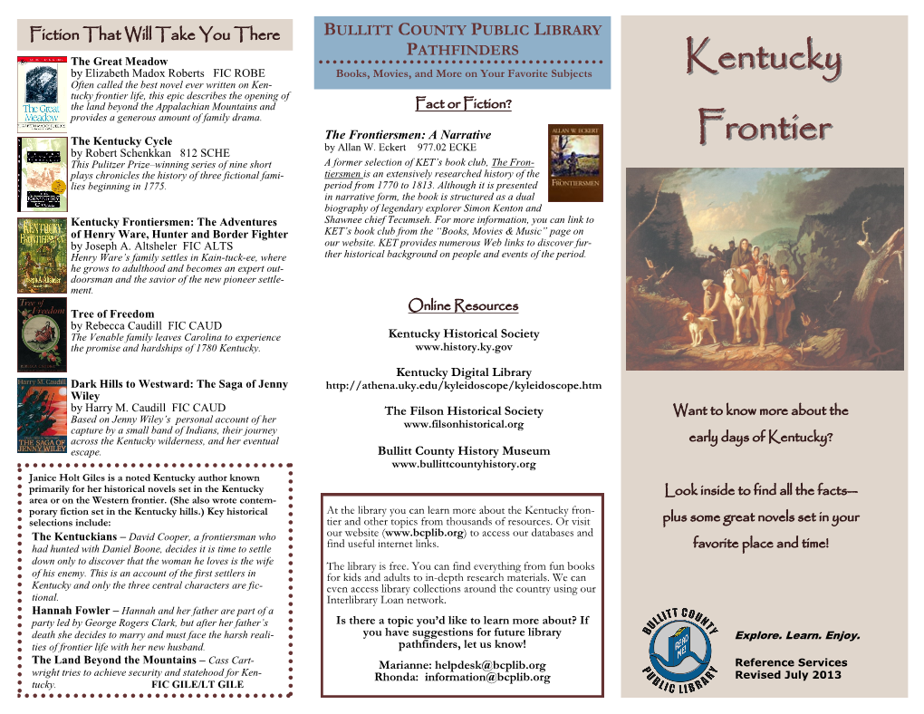 Kentucky Frontiersmen: the Adventures Shawnee Chief Tecumseh
