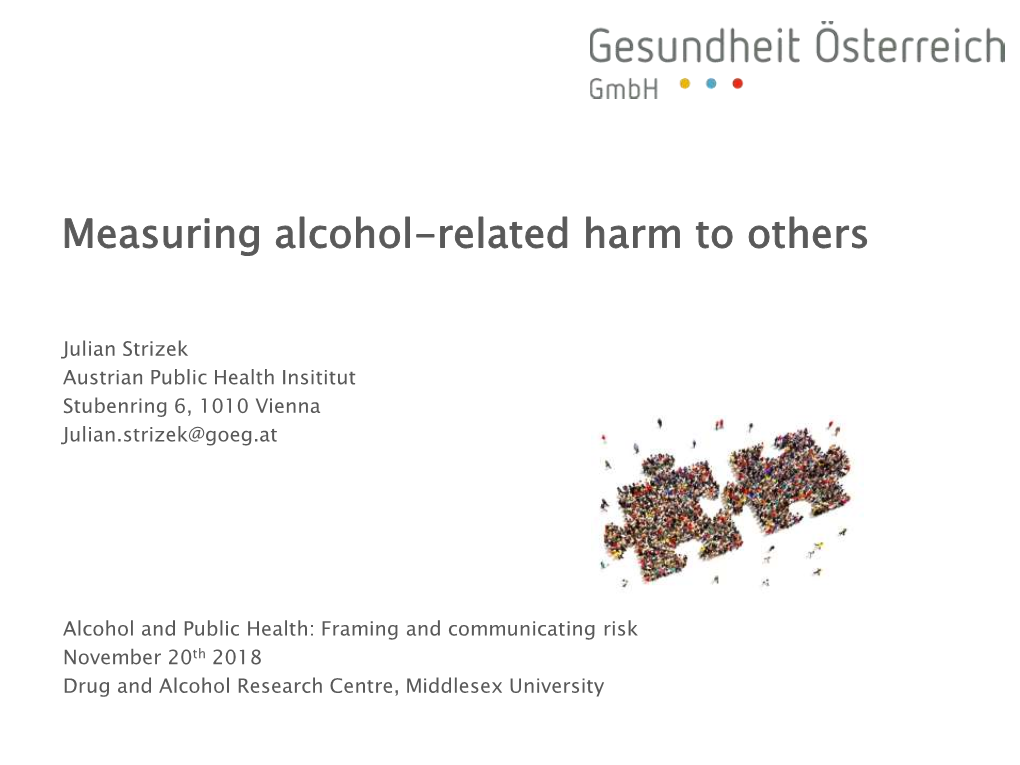 Measuring Alcohol-Related Harm to Others