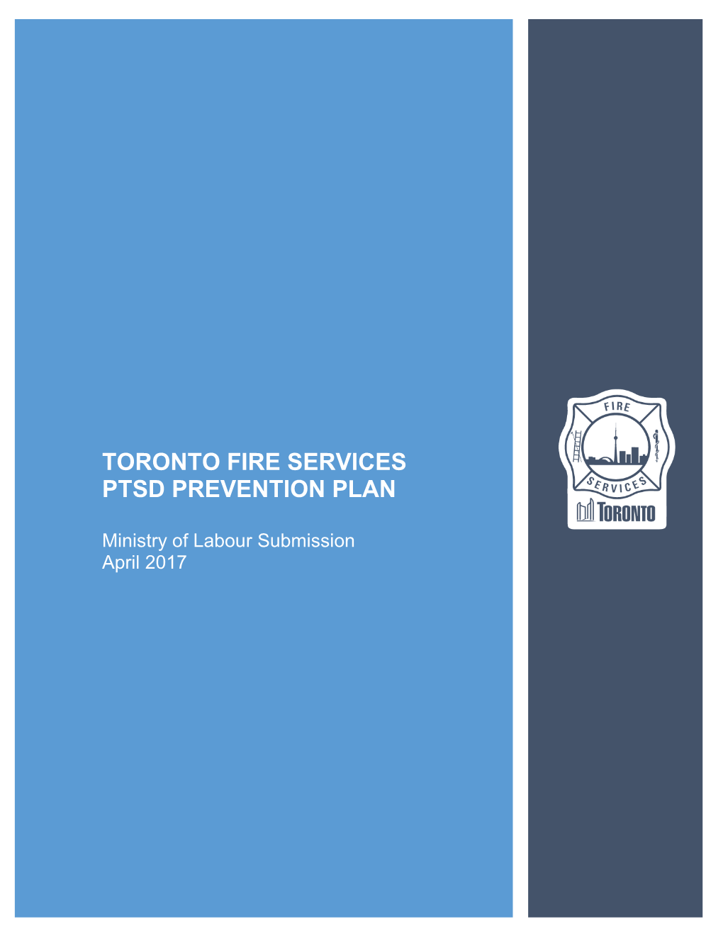 Toronto Fire Services April 2017 PTSD Work Plan