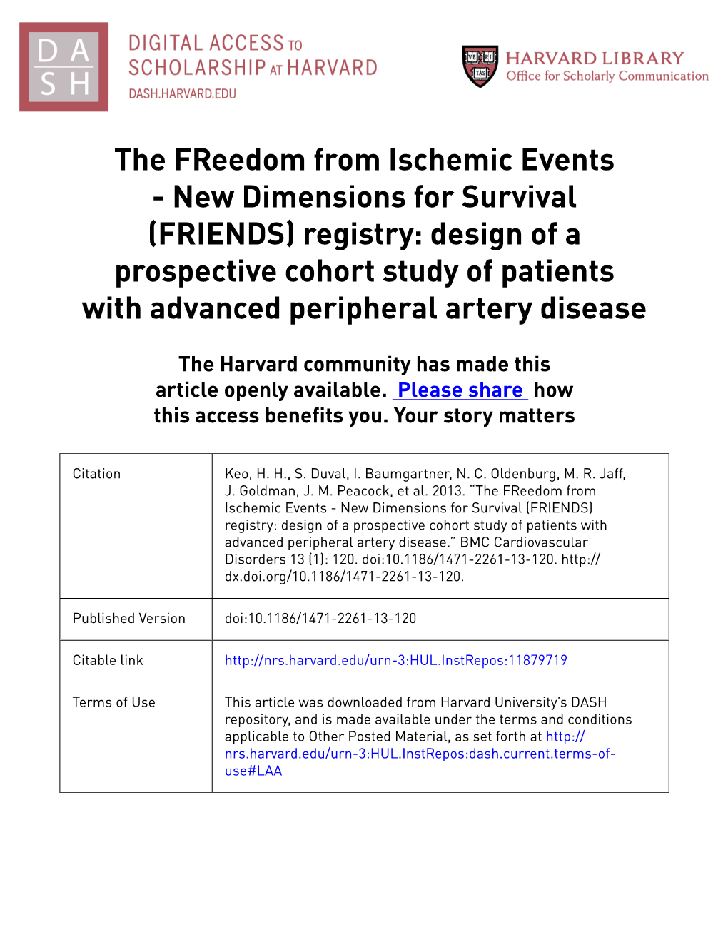 The Freedom from Ischemic Events