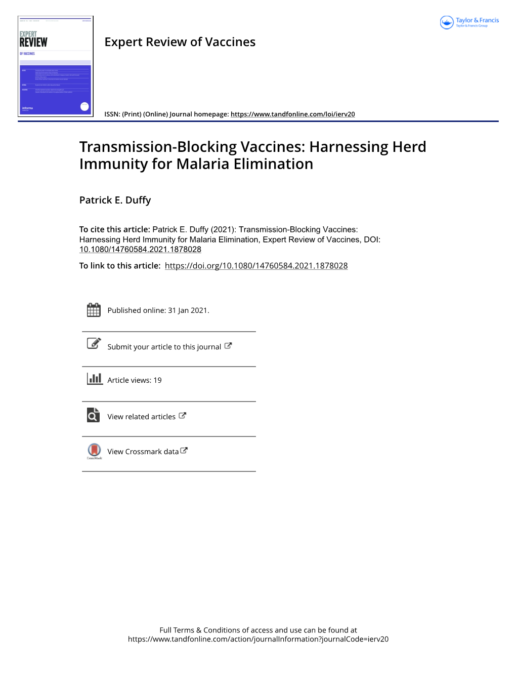 Harnessing Herd Immunity for Malaria Elimination