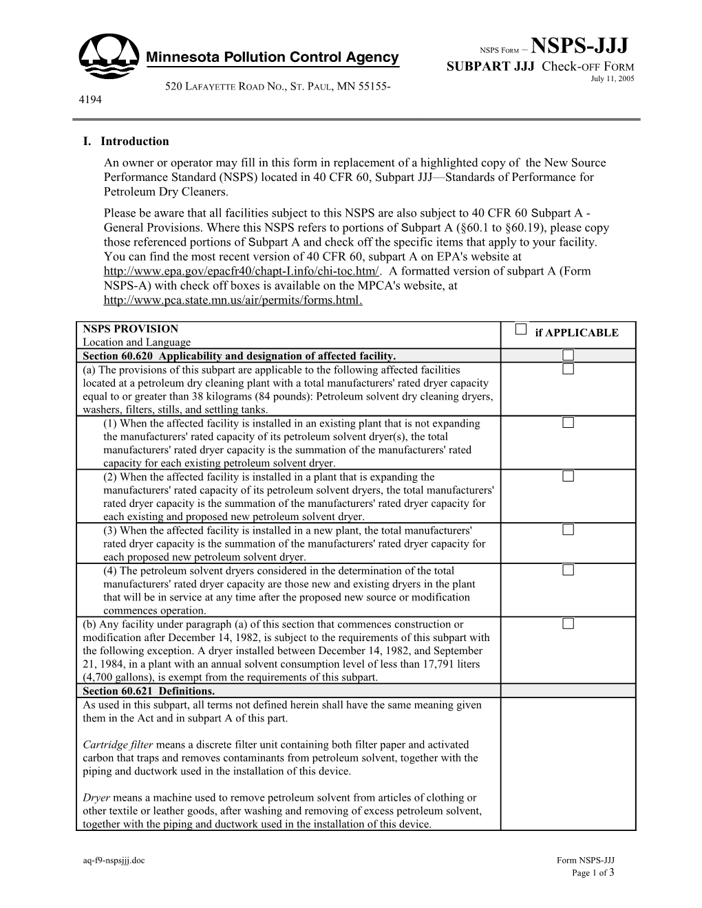 Aq-F9-Nspsjjj Form NSPS-JJJ