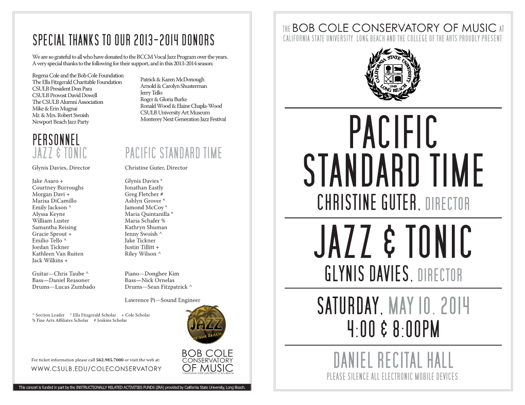 Jazz & Tonic Pacific Standard Time