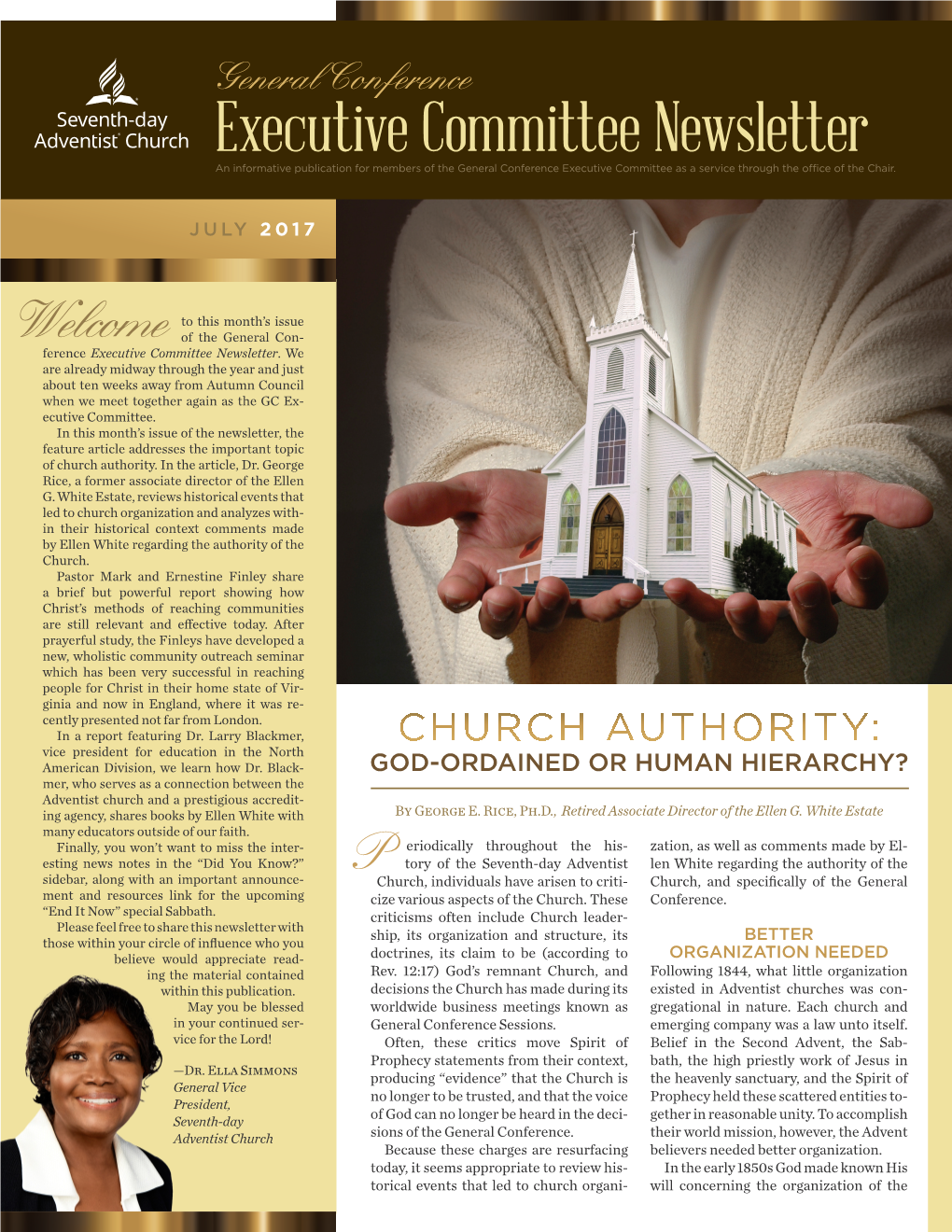 Executive Committee Newsletter an Informative Publication for Members of the General Conference Executive Committee As a Service Through the Office of the Chair