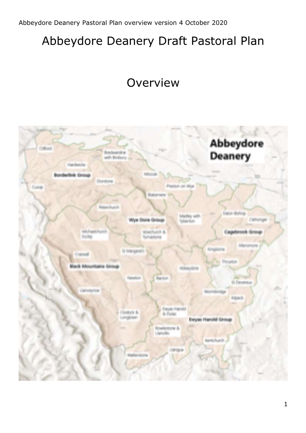 Abbeydore Deanery Draft Pastoral Plan Overview