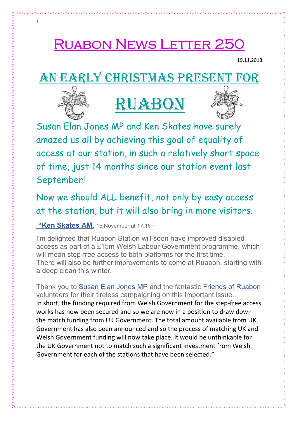 Ruabon News Letter 250