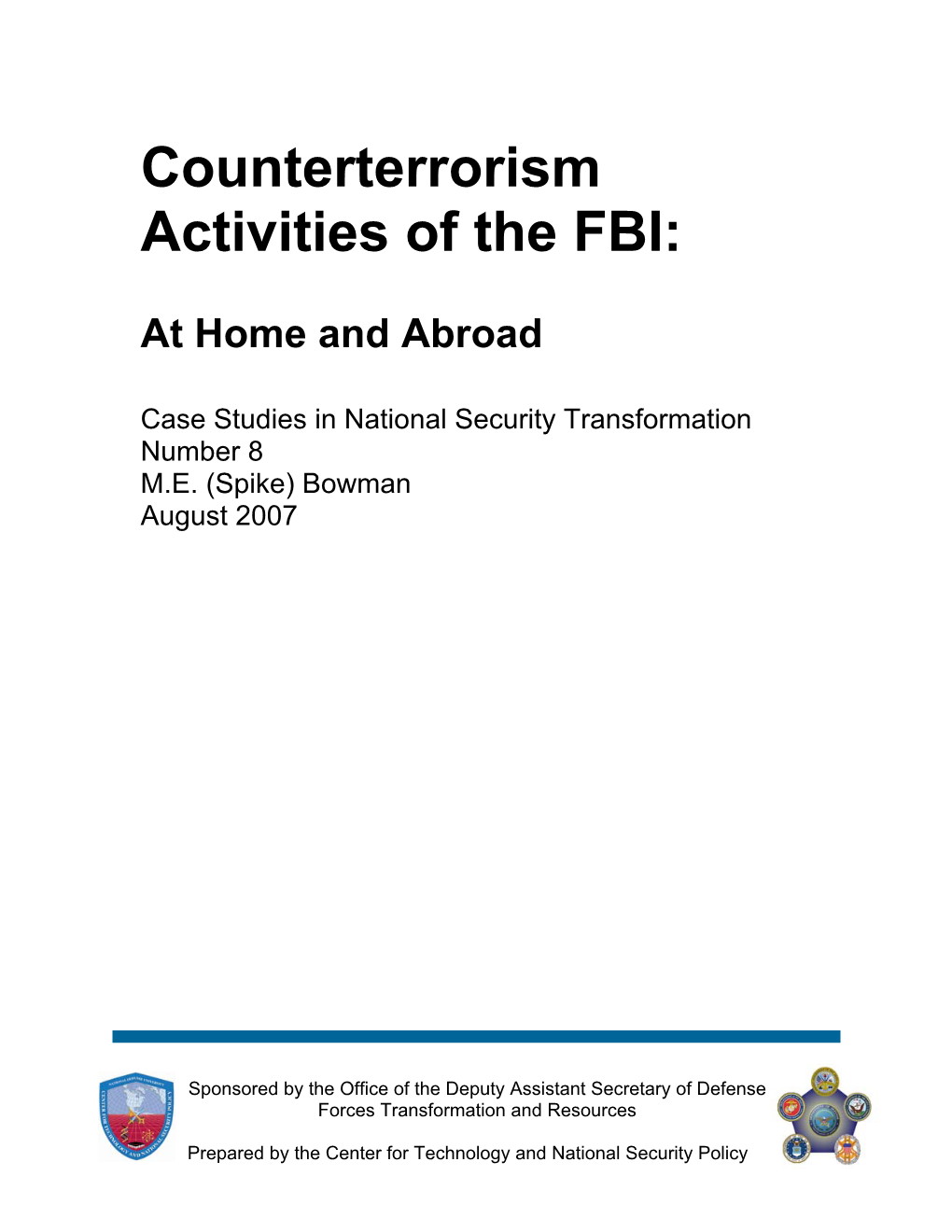 Counterterrorism Activities of the FBI