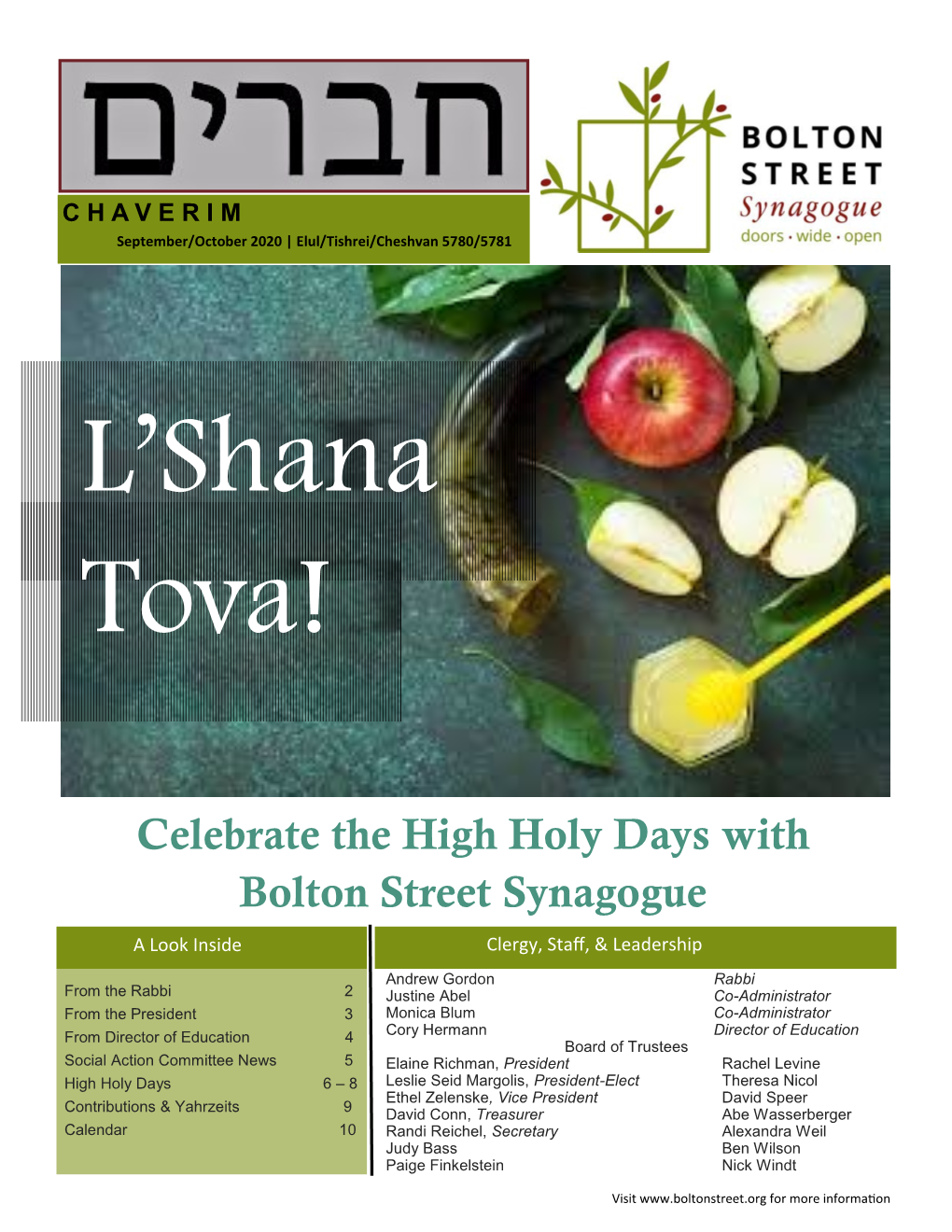 Celebrate the High Holy Days with Bolton Street Synagogue