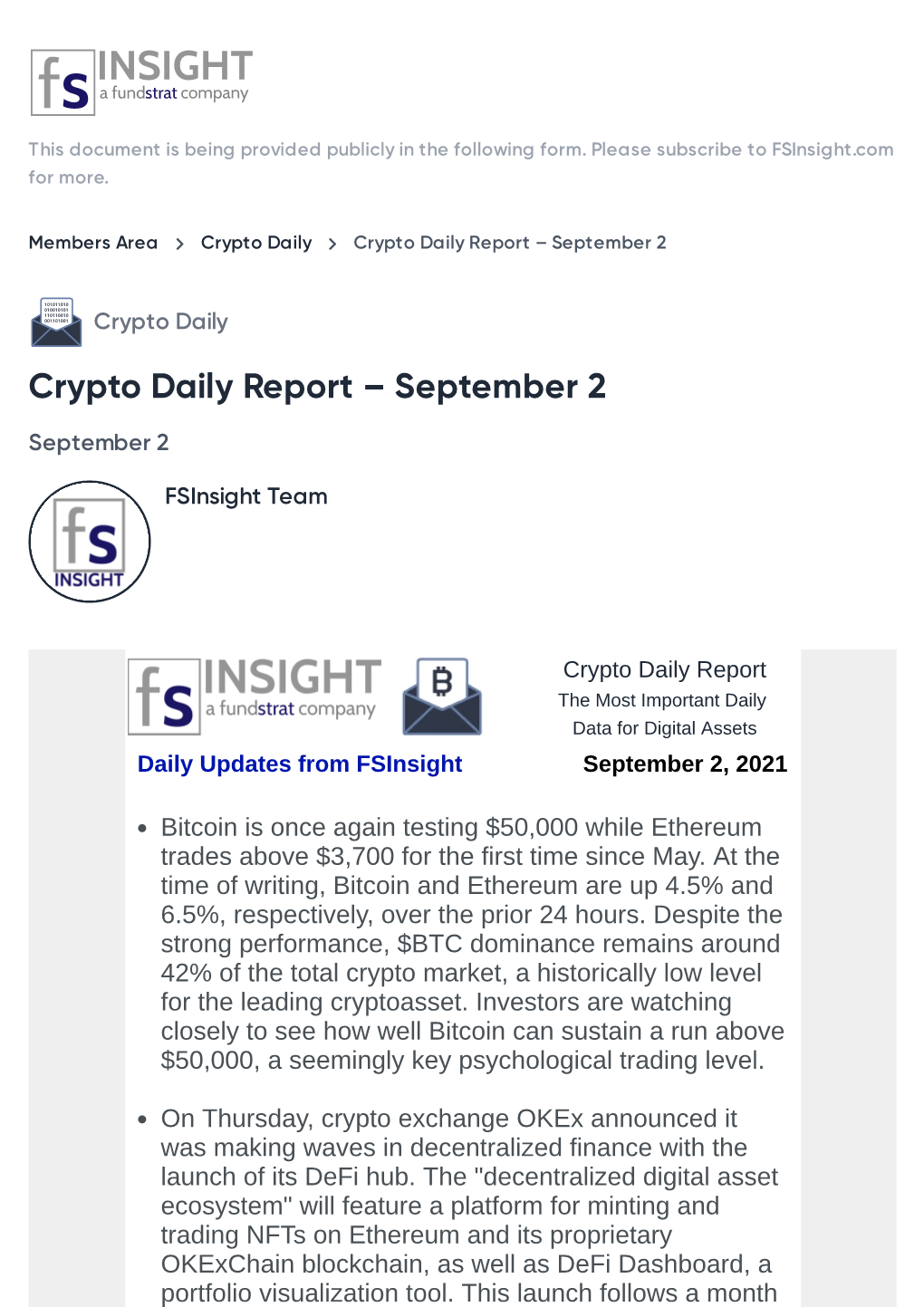 Crypto Daily Report – September 2