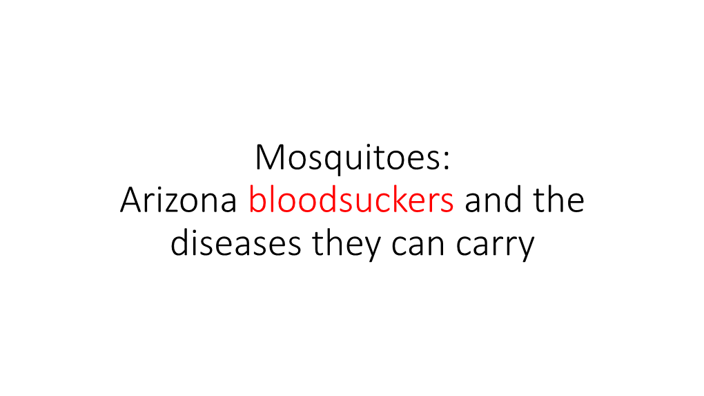 Arizona Mosquitoes 2019