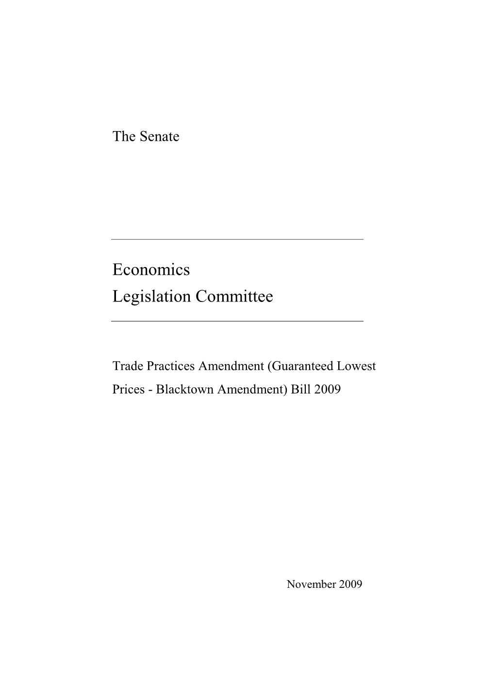 Senate Committee Report