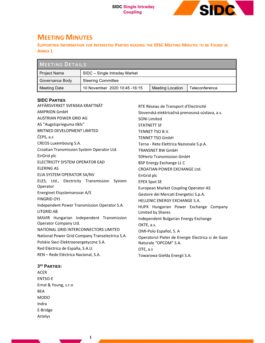 Meeting Minutes Supporting Information for Interested Parties Reading the Idsc Meeting Minutes to Be Found in Annex 1