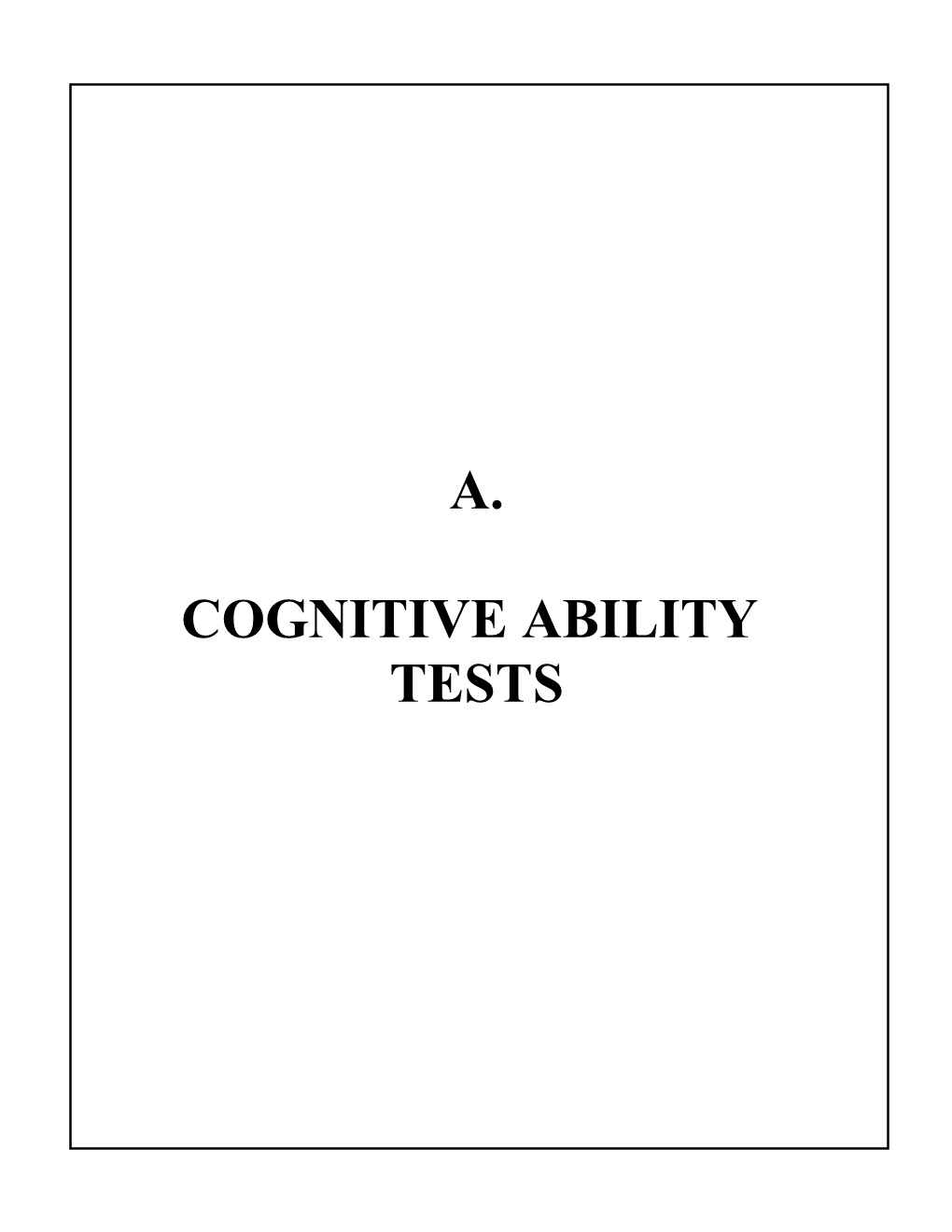 Cognitive Ability