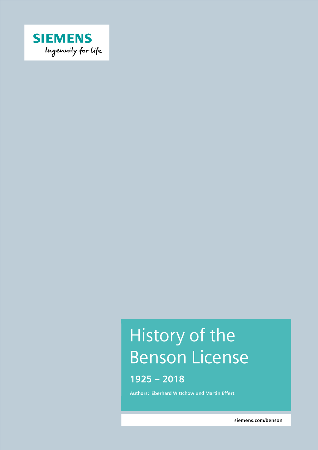 History of the Benson License 1925 – 2018