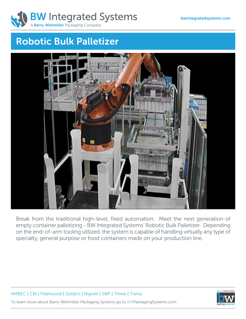 Robotic Bulk Palletizer