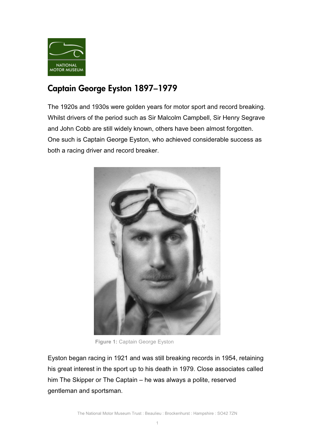 George Eyston 1897–1979
