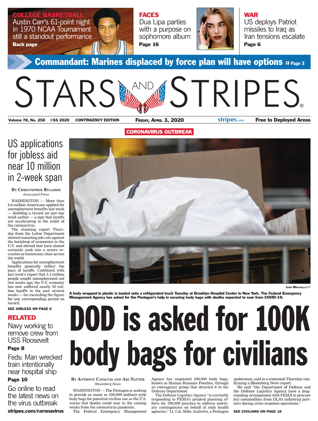 DOD Is Asked for 100K Body Bags for Civilians