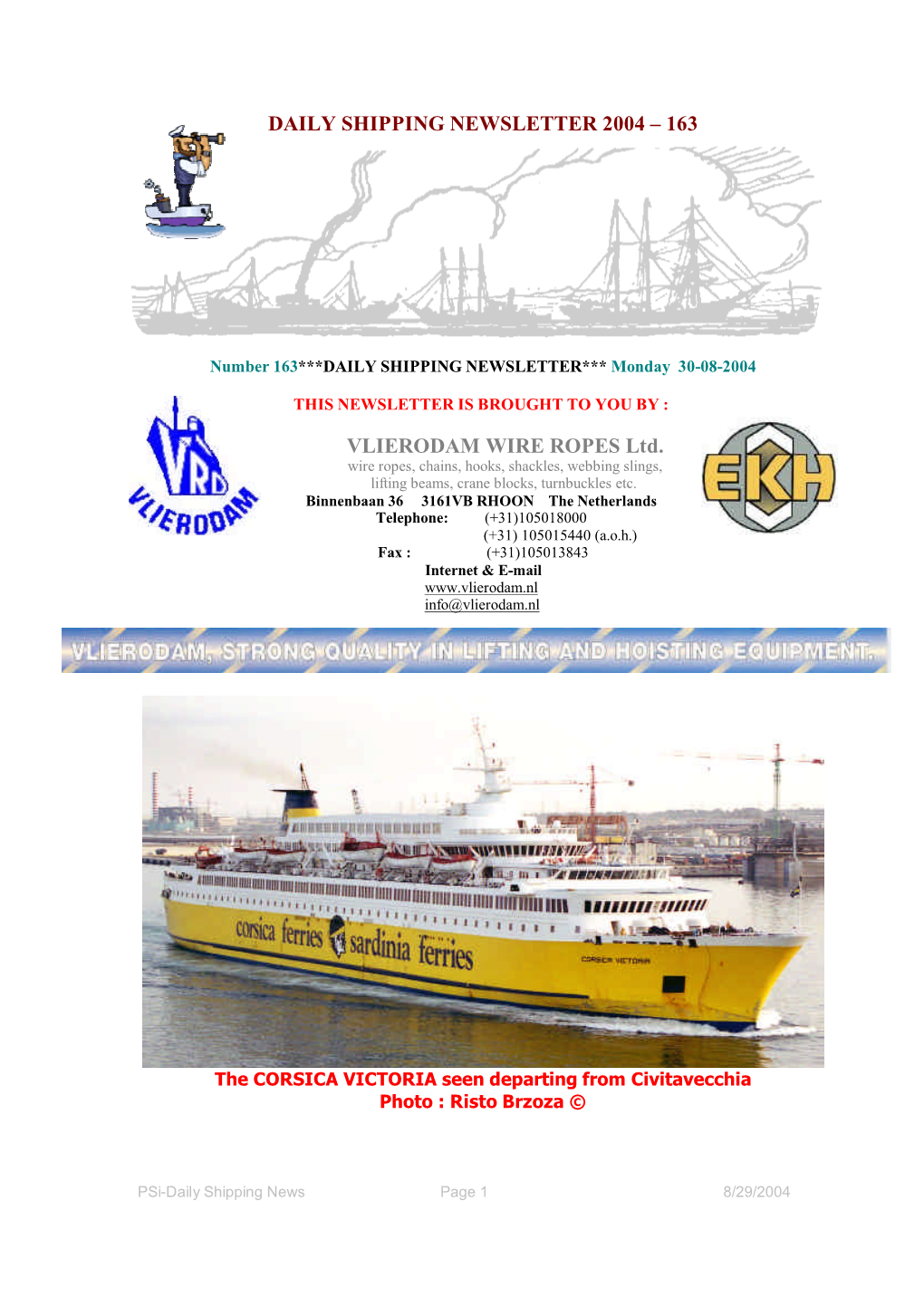 Daily Shipping Newsletter 2004 – 163 Vlierodam Wire