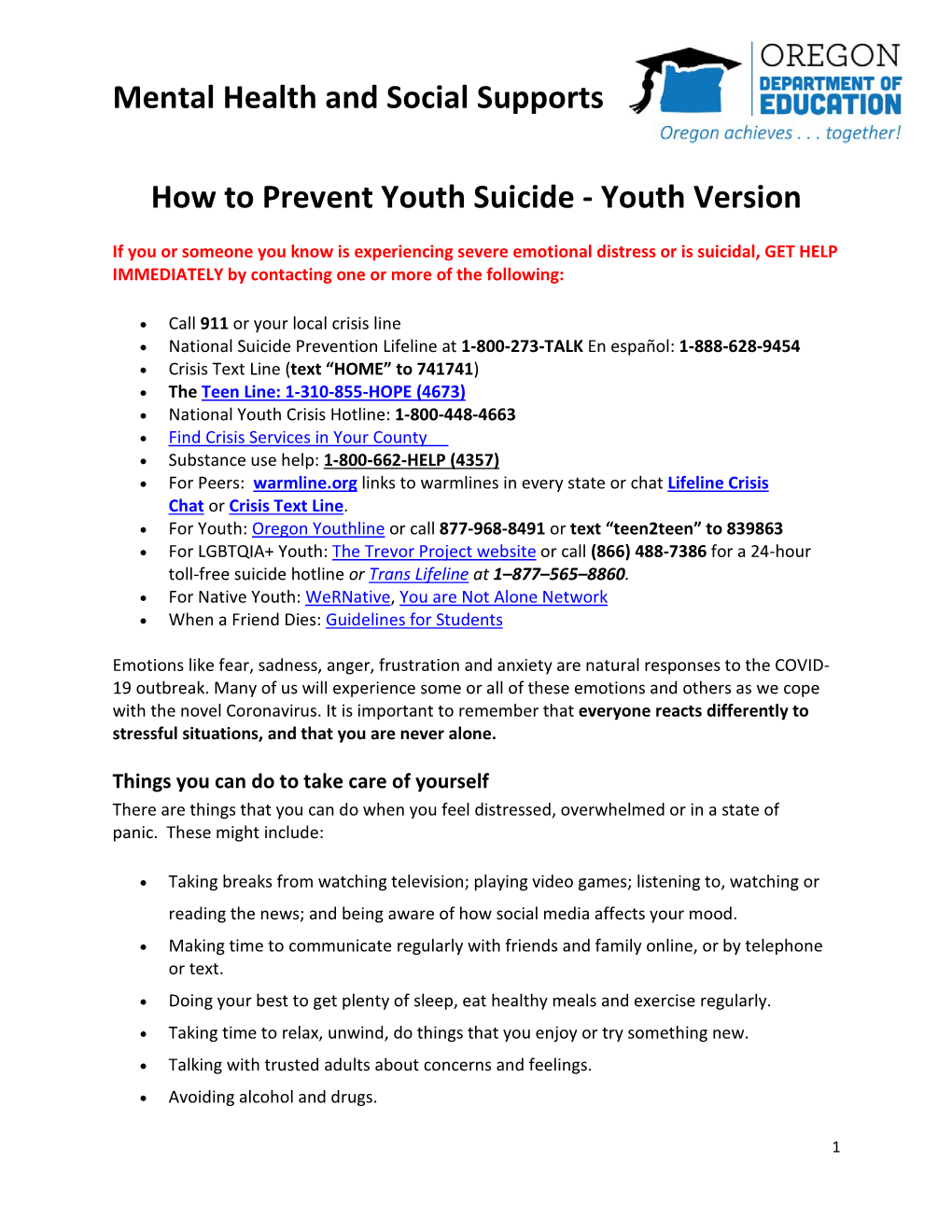How to Prevent Youth Suicide - Youth Version