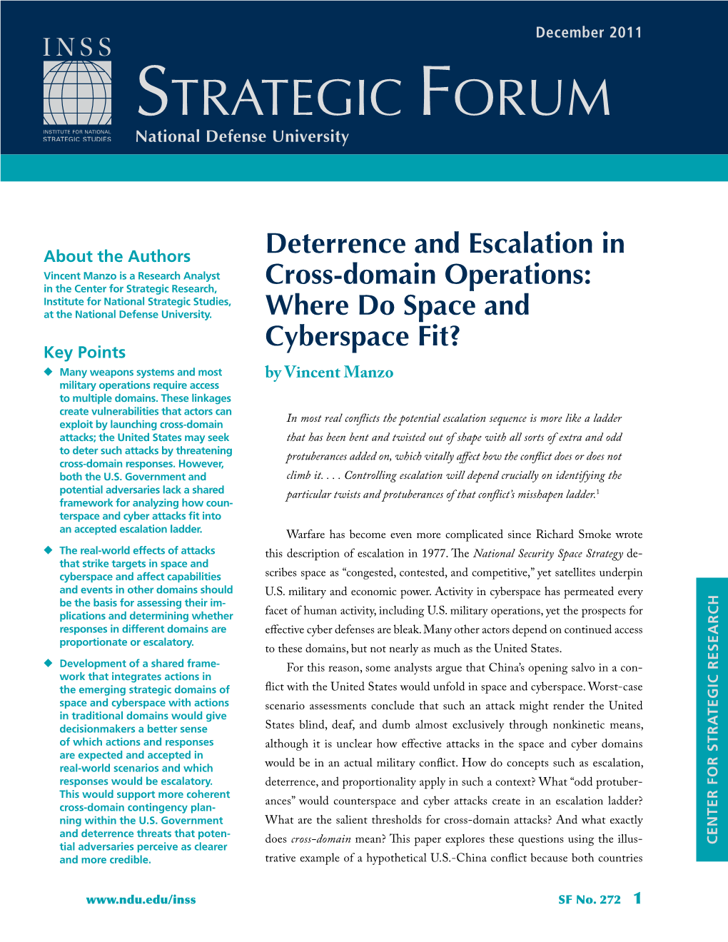 Deterrence and Escalation in Cross-Domain Operations: Where