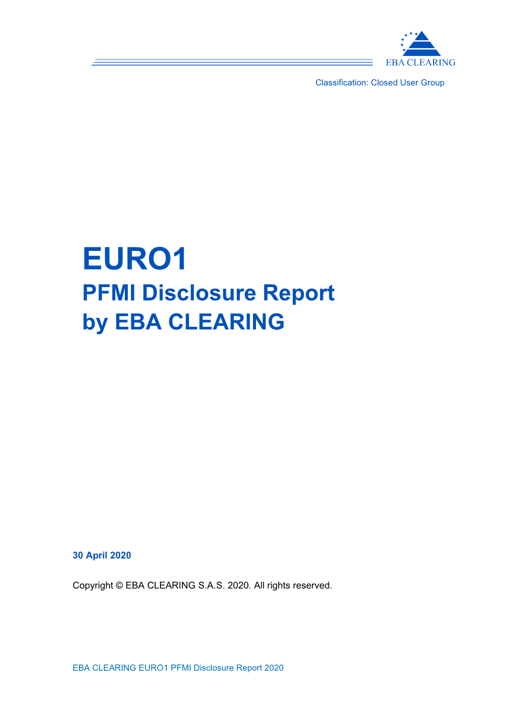 EURO1 PFMI Disclosure Report by EBA CLEARING