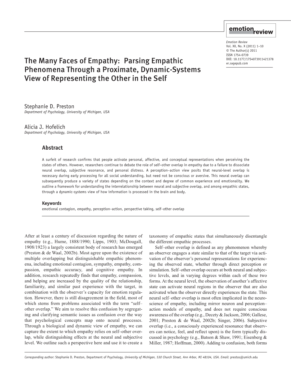 The Many Faces of Empathy: Parsing Empathic Phenomena Through A
