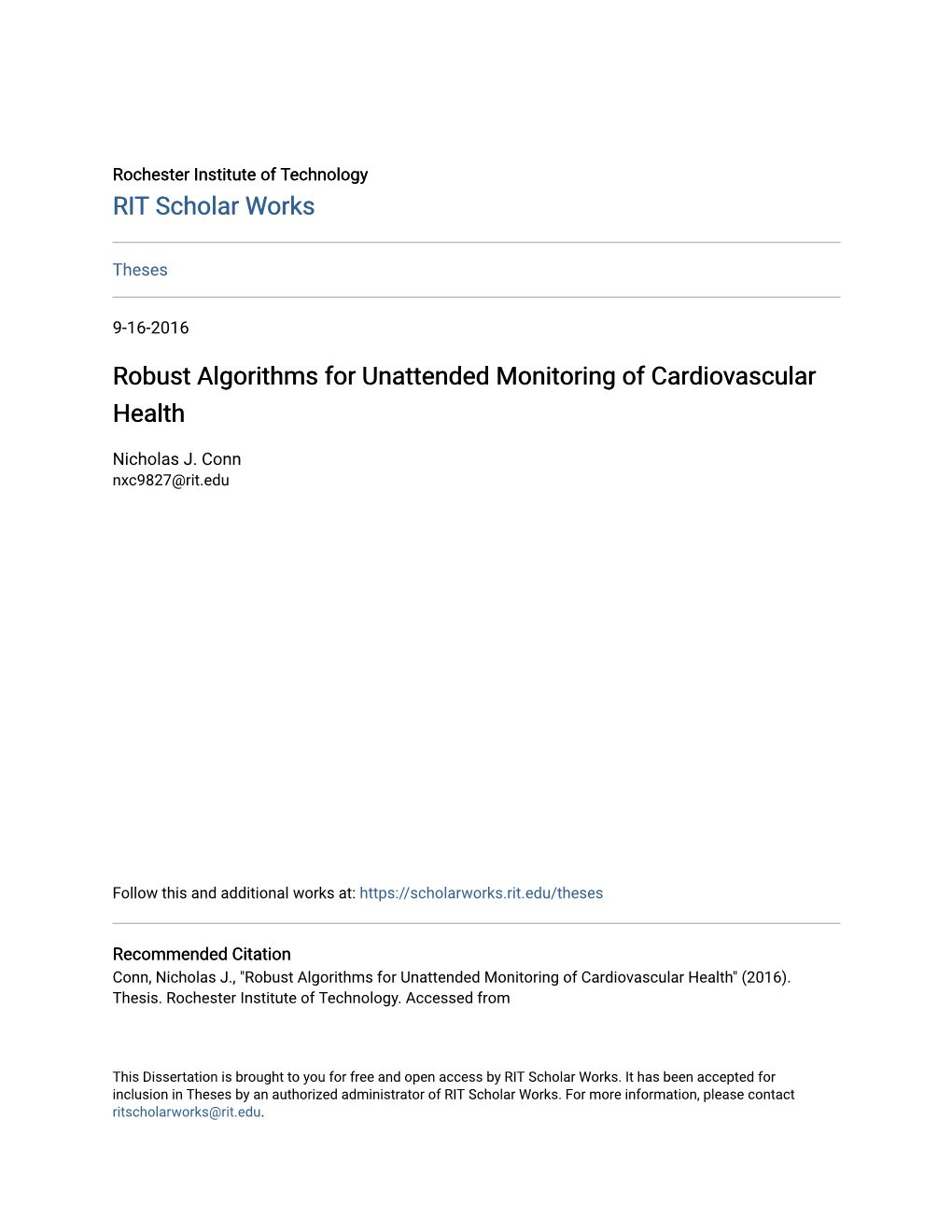 Robust Algorithms for Unattended Monitoring of Cardiovascular Health