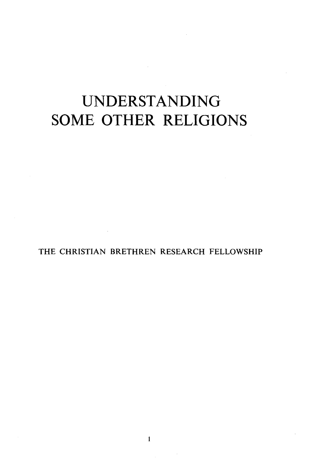 Understanding Some Other Religions