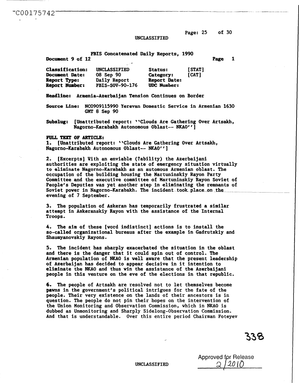 Q 1010 This Document Is Made Available Through the Declassification Efforts and Research of John Greenewald, Jr., Creator Of: the Black Vault