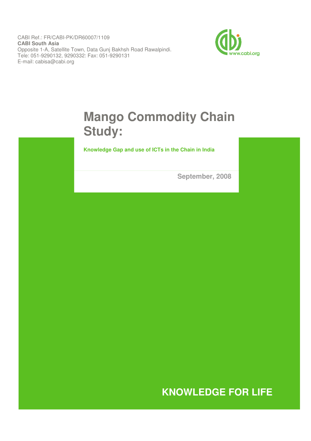 Mango Commodity Chain Study