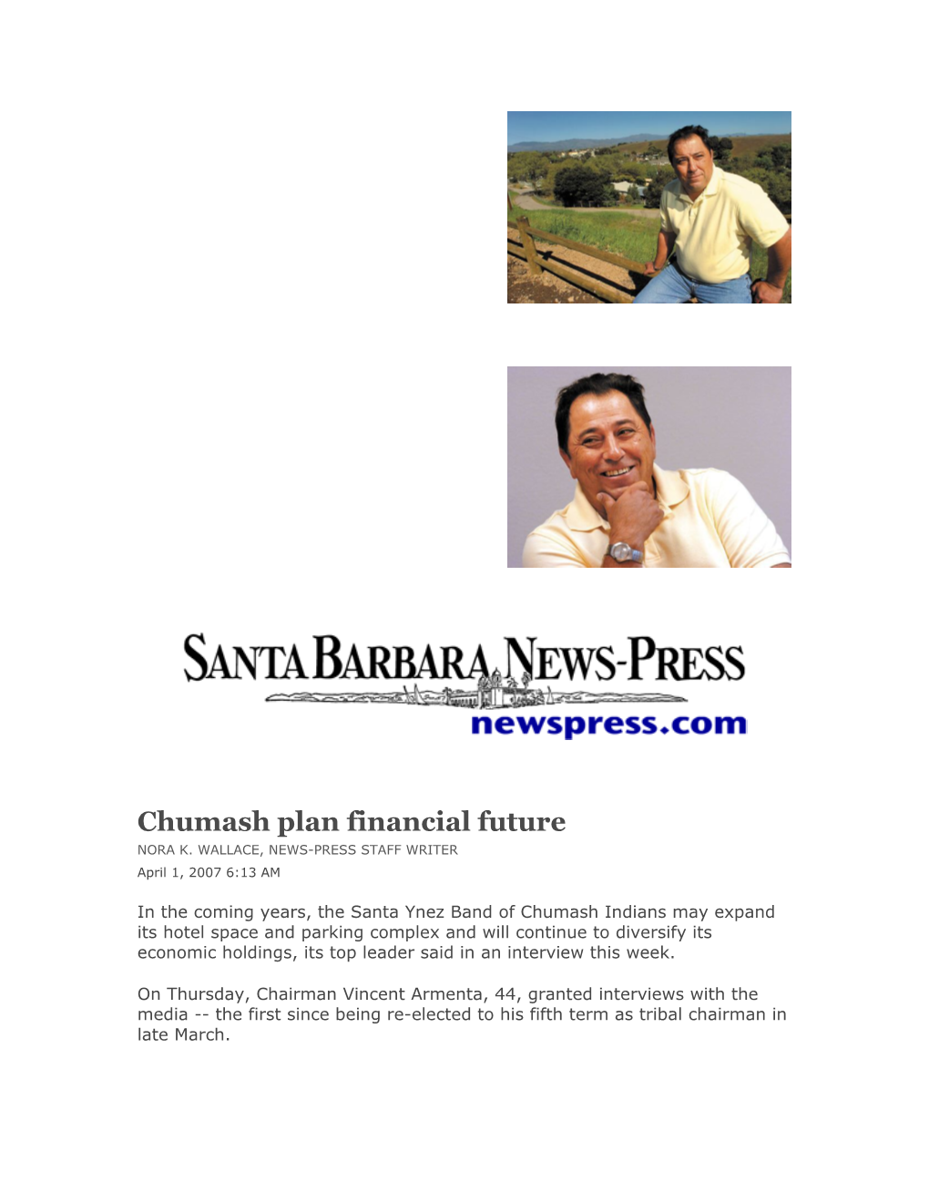 Chumash Plan Financial Future